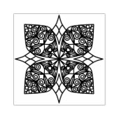 Zwarte Mandala Embleem Shamrock Rubberstempel (Afrduk)