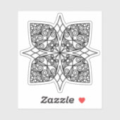 Zwarte Mandala Embleem Shamrock Sticker (Vel)