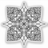 Zwarte Mandala Embleem Shamrock Sticker (Voorkant)