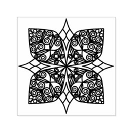 Zwarte Mandala Embleem Shamrock Zelfinktende Stempel