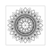 Zwarte Mandala Fantasy Bloem en harten Rubberstempel (Afrduk)