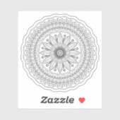 Zwarte Mandala Fantasy Bloem Sticker (Vel)