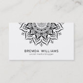 Zwarte mandala harten en zwammen visitekaartje (Voorkant)