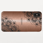 Zwarte mandala op metalen koperen achtergrond Case-Mate iPhone case (Achterkant (horizontaal))