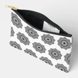 Zwarte Mandala op Witte Achtergrond Etui