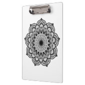 Zwarte Mandala op Witte Achtergrond Klembord (Links)