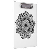 Zwarte Mandala op Witte Achtergrond Klembord (Rechts)