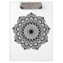 Zwarte Mandala op Witte Achtergrond