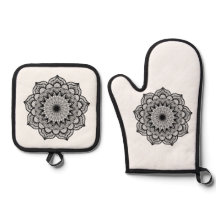 Zwarte Mandala op Witte Achtergrond