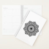 Zwarte Mandala op Witte Achtergrond Planner (Display)