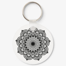 Zwarte Mandala op Witte Achtergrond