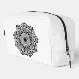 Zwarte Mandala op Witte Achtergrond Toilettasje