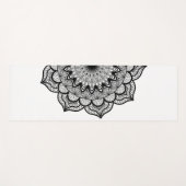 Zwarte Mandala op Witte Achtergrond Yogamat (Voorkant (horizontaal))