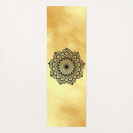 Zwarte Mandala op Zachte Gouden Achtergrond Yoga M Yogamat