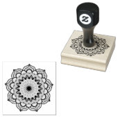 Zwarte Mandala Rubberstempel (Gestempeld)