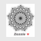 Zwarte Mandala Sticker (Vel)