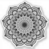Zwarte Mandala Sticker (Voorkant)