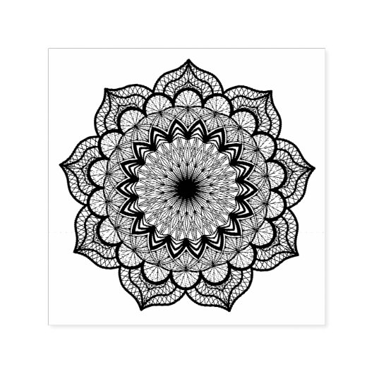 Zwarte Mandala Zelfinktende Stempel (Design)