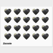 Zwarte mannelijke kat met groene ogen hart sticker (Vel)