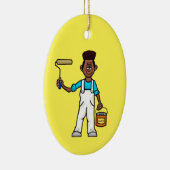 Zwarte Mannelijke Schilder met het Ornament van de (Rechts)