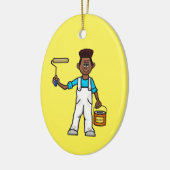 Zwarte Mannelijke Schilder met het Ornament van de (Links)