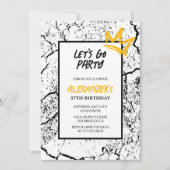 Zwarte Mannen 37e verjaardagsuitnodiging Grunge Kaart (Voorkant)