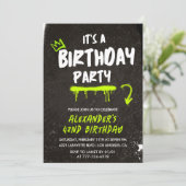 Zwarte Mannen 42e verjaardagsuitnodiging Graffiti  Kaart (Staand voorkant)