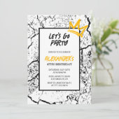 Zwarte Mannen 47e verjaardagsuitnodiging Grunge Kaart (Staand voorkant)