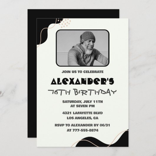 Zwarte Mannen 76ste verjaardag Kaart (Voorkant / Achterkant)