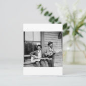 Zwarte Mannen die gitaar spelen, 1902 Briefkaart (Staand voorkant)