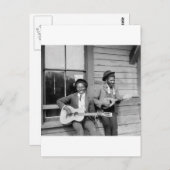 Zwarte Mannen die gitaar spelen, 1902 Briefkaart (Voorkant / Achterkant)