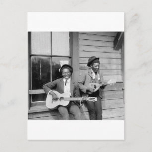 Zwarte Mannen die gitaar spelen, 1902 Briefkaart