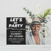 Zwarte Mannen Foto LET'S GO PARTY 91e verjaardag Kaart (Staand voorkant)