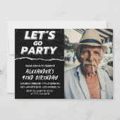 Zwarte Mannen Foto LET'S GO PARTY 92e verjaardag Kaart (Voorkant)