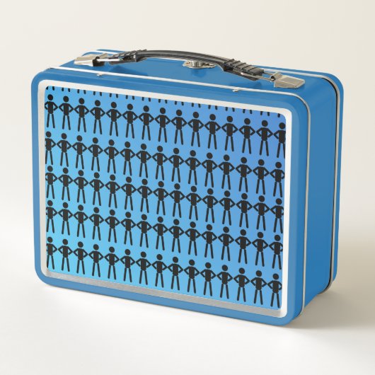 Zwarte Mannen Metaal Lunch Box (Achterkant)