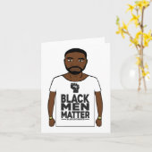 Zwarte Mannen Sticker Kaart (Gele Bloem)