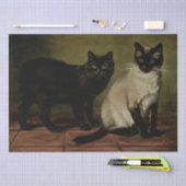 Zwarte Manx en Siamese kat Ephemera Decoupage Tissuepapier (Craft)
