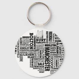 Zwarte map van Greater Manchester Sleutelhanger