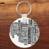 Zwarte map van Greater Manchester Sleutelhanger (Voorkant)