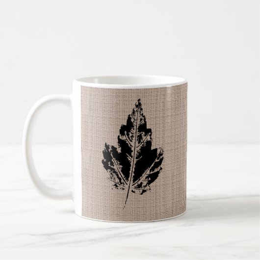 Zwarte Maple Stamp Kijk Mok (Links)