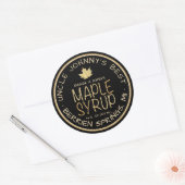 Zwarte Maple Syrup Label Gold Leaf en Text (Envelop)