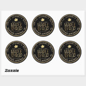 Zwarte Maple Syrup Label Gold Leaf en Text (Vel)