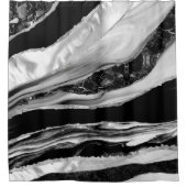 Zwarte marbles en moeder van Pearl Douchegordijn (Voorkant)