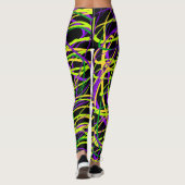 Zwarte Mardi Gras Ribbon-Leggings Leggings (Achterkant)