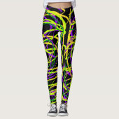 Zwarte Mardi Gras Ribbon-Leggings Leggings (Voorkant)