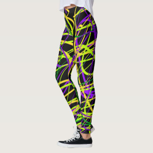 Zwarte Mardi Gras Ribbon-Leggings Leggings