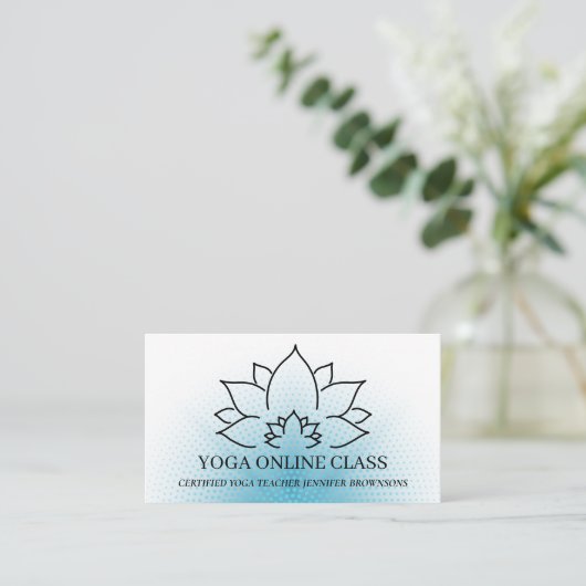 Zwarte marine leraar Private Yoga Visitekaartje (Staand voorkant)