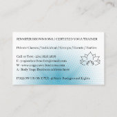 Zwarte marine leraar Private Yoga Visitekaartje (Achterkant)