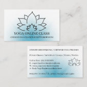 Zwarte marine leraar Private Yoga Visitekaartje (Voorkant / Achterkant)