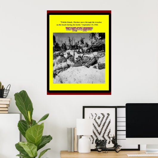 ZWARTE MARINES IN DE TRENCHES 1944 POSTER (Thuiskantoor)